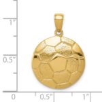 14k Large Domed Soccer Ball Pendant - Image 4