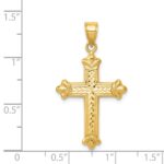 14k Reversible Diamond-cut Cross Pendant - Image 3