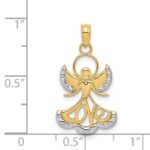 14K and White Rhodium LOVE Angel Pendant - Image 3