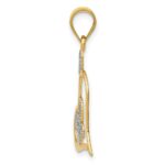 14k and White Rhodium Butterfly in Heart Pendant - Image 2