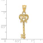 14k Diamond-cut Key Pendant - Image 3