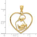 14k Mother and Child in Heart Pendant - Image 3