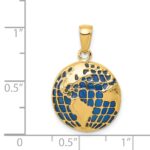 14K Blue Enameled Globe Pendant - Image 4