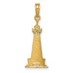 14K and White Rhodium Cape Hatteras Lighthouse Pendant - Image 4