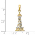 14K and White Rhodium Cape Hatteras Lighthouse Pendant - Image 3