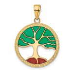 14K Enameled Tree of Life Pendant