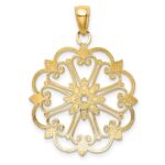 14K and White Rhodium Starburst Pendant - Image 4