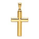 14K Reversible Textured One Side Polished Back Cross Pendant - Image 3