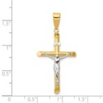 14k Two-tone Hollow Crucifix Pendant - Image 3