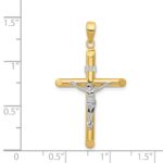 14k Two-tone Hollow Crucifix Pendant - Image 3