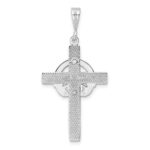 14k White Gold Claddagh Cross Pendant - Image 3