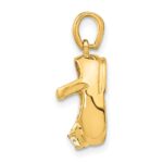 14k 3-D November/Yellow Synthetic Stone Engravable Baby Shoe Charm - Image 2