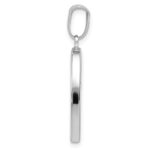 14k White Gold Polished Hollow Heart Pendant - Image 2