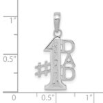 14K White Gold #1 DAD Charm - Image 4