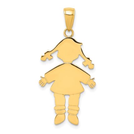 14k Flat Engravable Girl Charm