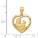 14k Polished and Satin Mom and Baby Heart Charm - Image 4