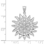 14k White Gold Filigree Sun Pendant - Image 3