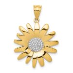 14k and White Rhodium Sunflower Pendant