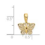 14k Polished Filigree Butterfly Charm - Image 4