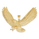 14k Large Textured Eagle Pendant