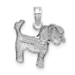 14k White Gold Polished Dog Charm - Image 3