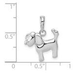 14k White Gold Polished Dog Charm - Image 4