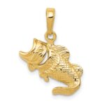 14k Small Bass Fish Charm