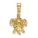 14K Two-tone Gold Turtle Charm - Image 3