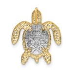 14K Two-Tone Turtle Pendant Chain Slide - Image 3