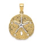 14k Two-Tone Sand Dollar with Starfish Pendant