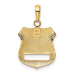 14k and White Rhodium POLICE Badge Pendant - Image 3