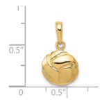 14K Solid Polished Domed Open-Back Volleyball Charm - Image 4