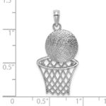14K White Gold Basketball and Net Charm - Image 3