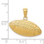14k Polished Medium Football Charm - Image 4