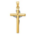 14k Two-tone INRI Crucifix Pendant - Image 4