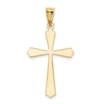 14k and White Rhodium Diamond Cut Cross Pendant - Image 4