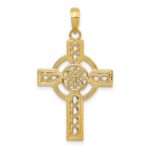 14k Diamond-cut Celtic Cross Pendant