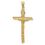 14k Textured Tree INRI Crucifix Pendant - Image 4