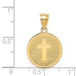 14K Reversible Cross and GOD BLESS Disc Charm - Image 4