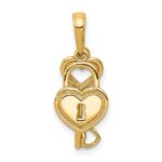 14K Polished Moveable Heart Key and Heart Lock Charm - Image 5