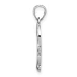 14k White Gold Polished Infinity Heart Pendant - Image 2