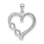 14k White Gold Polished Infinity Heart Pendant - Image 3