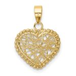 14K Polished Open Wire Heart Pendant - Image 3
