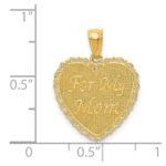 14K Reversible FOR MY MOM / THANKS FOR EVERYTHING Heart Pendant - Image 4