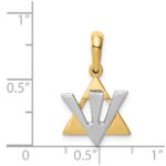 14K Two-tone Star of David with Shin Symbol Charm - Image 3