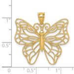 14k Polished Large Filigree Butterfly Pendant - Image 4