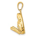 14K Gold Polished 2-D Jaws Shark Head Mouth Opens Pendant - Image 4