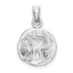 14K White Gold Polished Sand Dollar Pendant - Image 3