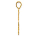 14K Gold Polished Anchor with Rope Pendant - Image 2