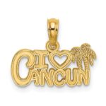 14k I HEART CANCUN Cut-out Charm